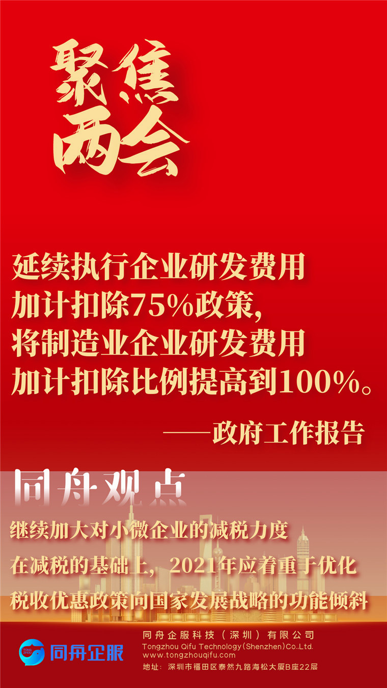 提高制造业企业研发费用扣除比例